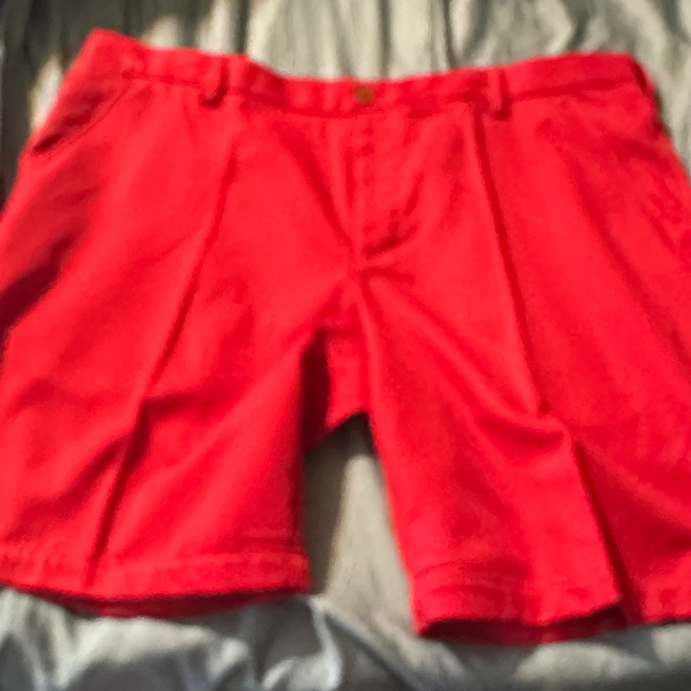 Men's Flat Front Shorts in Bright Red